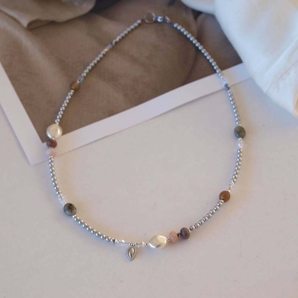 widaro ketting small pearls silver