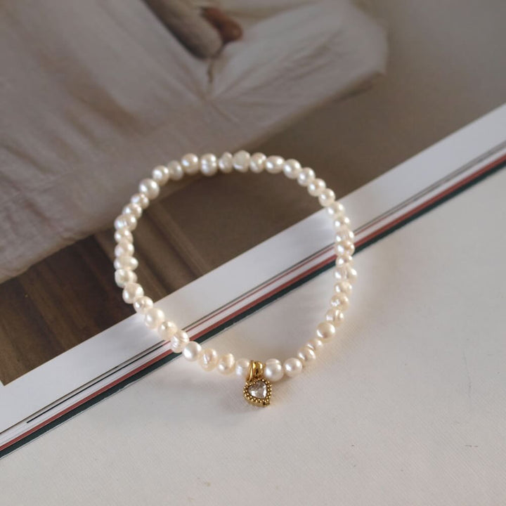 widaro armband sweet pearls heart (kies je kleur)