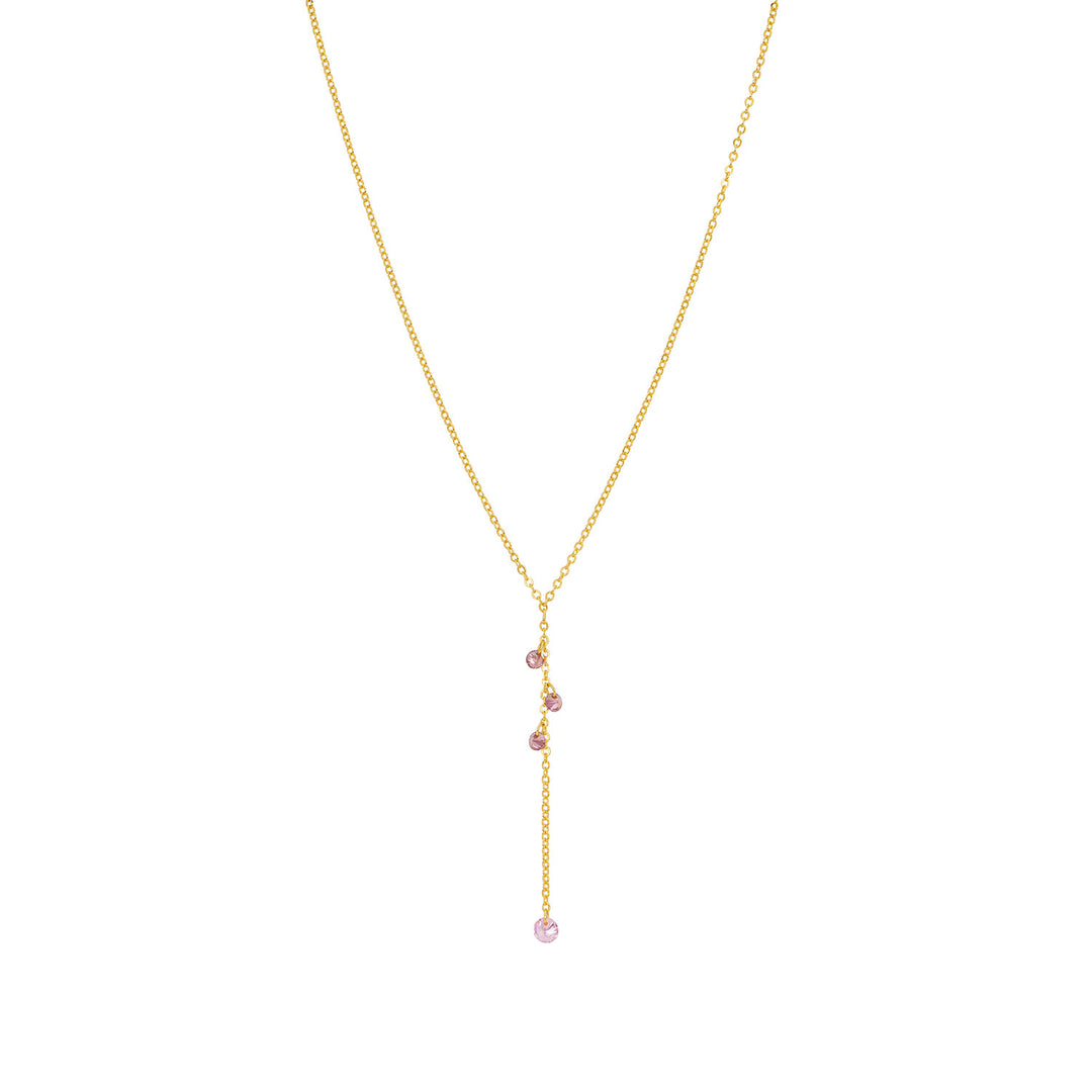 une a une halflange ketting rhodolite