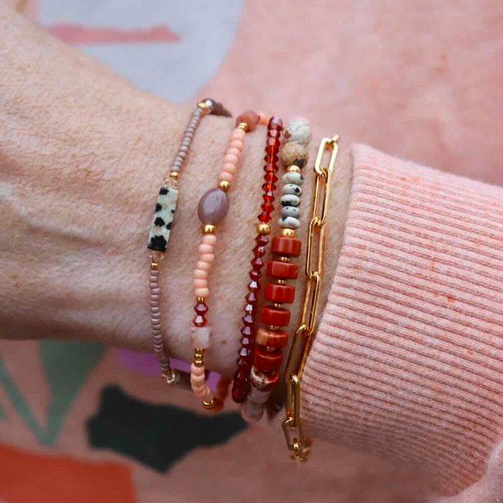 widaro armband peach & stones