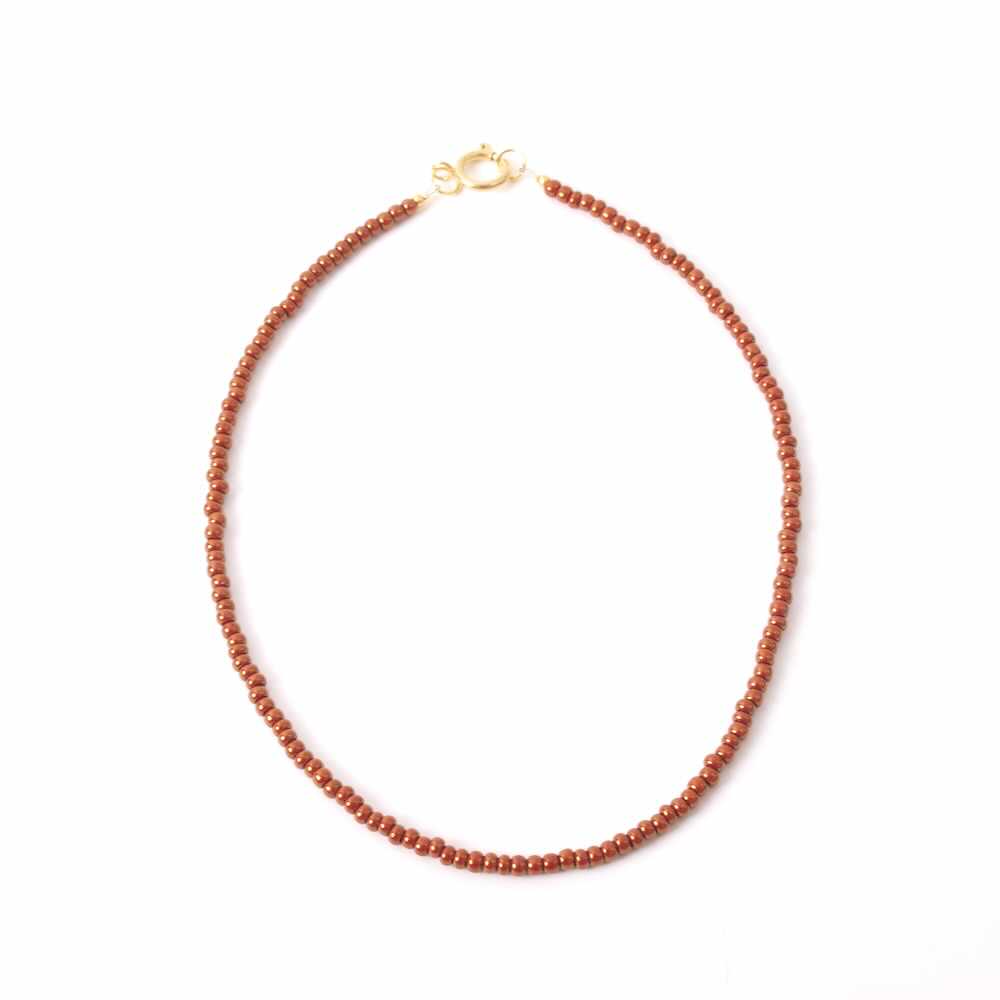 widaro ketting brown shiny/ dark brown beads