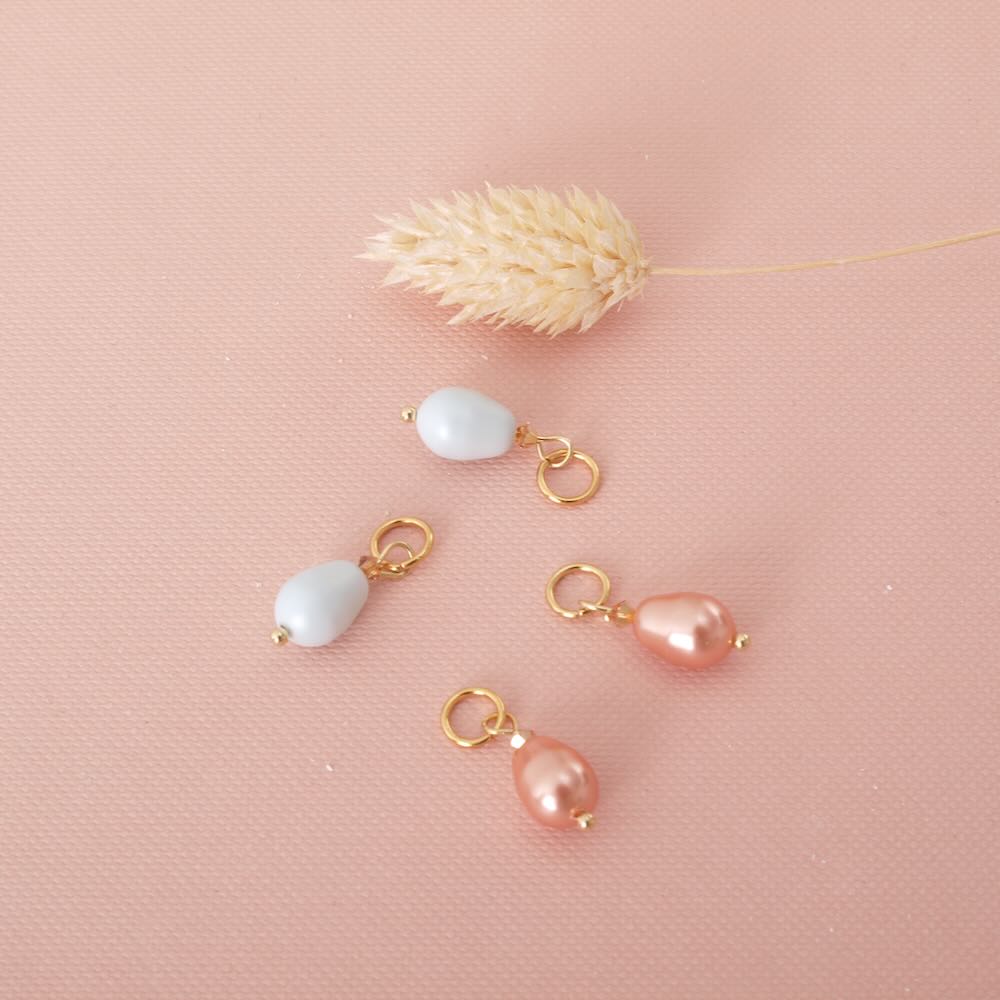 widaro bedel barok peach/blue pearl drop